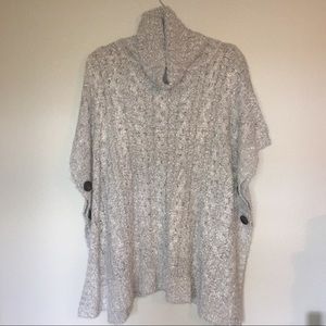 Wool Poncho with button detailing